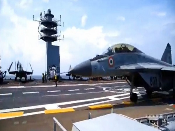 MiG-29Ks of Indian Navy and F-18s of US Navy carried out simulated attacks on the surface force during multilateral naval exercise 'Malabar 2020' in the Arabian Sea and Indian Ocean.