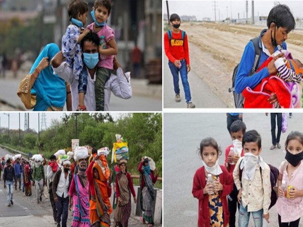 A picture of migrant workers shared by Congress leader DK Shivakumar on Twitter.