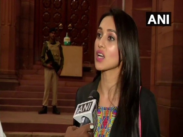 TMC MP Mimi Chakraborty speaking to ANI in New Delhi on Monday. Photo/ANI