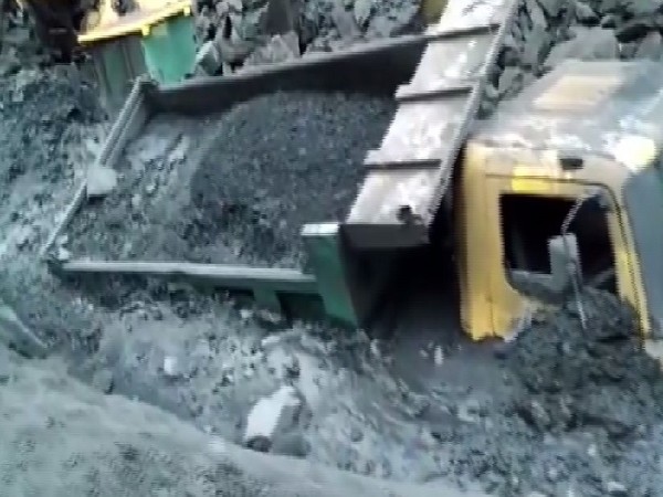 Mine collapse at Bharatpur, Odisha (ANI photo)