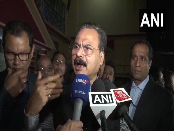 Assam Minister Chandra Mohan Patowary speaking to media in Guwahati on Saturday. 