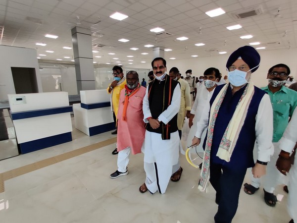 Union Civil Aviation Minister Hardeep Singh Puri inspecting Darbhanga airport on Saturday. (Photo: Twitter/Hardeep Singh Puri)