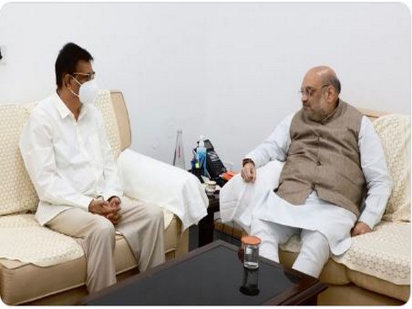 Governor of Mizoram, Dr Hari Babu Kambhampati and Union Home Minister Amit Shah (Photo/ANI)