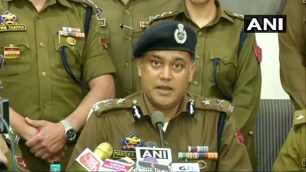 Inspector General of Police (Jammu) M K Sinha addessing media over the incident on Thursday.