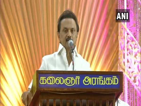 MK Stalin speaking in Chennai on Saturday 