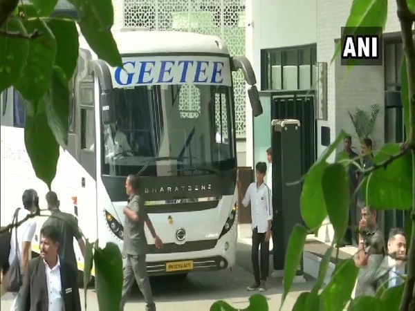 Shiv Sena MLAs arriving at Lemon Tree Hotel in Mumbai on Monday.