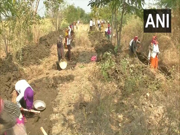 MGNRGA workers working in Honnakiranagi village in Kalaburagi. (Photo/ANI)