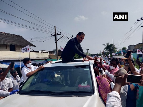 MNM chief Kamal Haasan visits Kanchipuram.