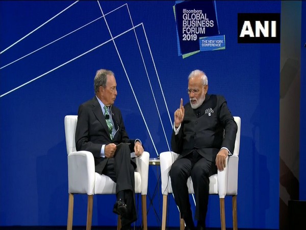 Prime Minister Narendra Modi at Global Business Forum in New York on Wednesday. Photo/ANI