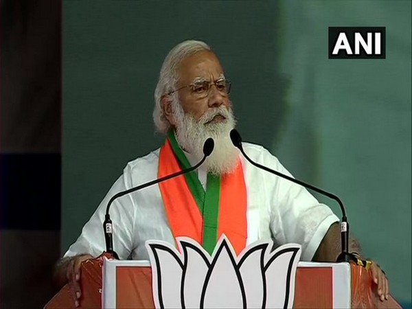 Prime Minister Narendra Modi speaking at the public meeting on Thursday.