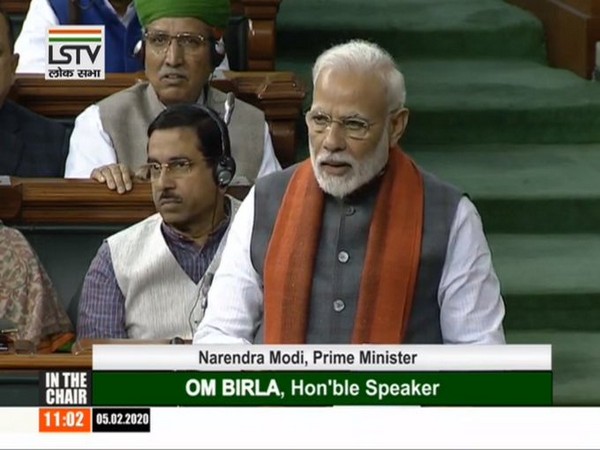 Prime Minister Narendra Modi speaking in Lok Sabha on Wednesday.