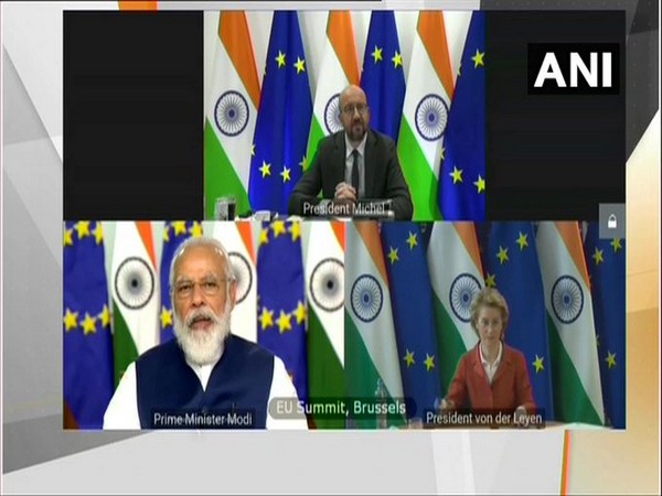 Prime Minister Narendra Modi speaking at the 15th India-EU summit virtually on Wednesday.