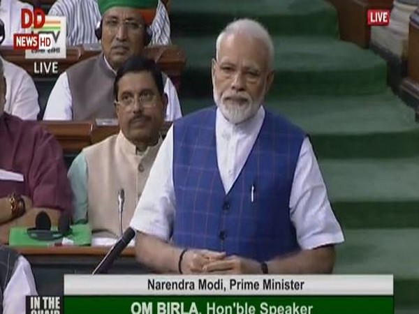 Prime Minister Narendra Modi replying to the 'Motion Of Thanks On the President's Address', in the Lok Sabha.