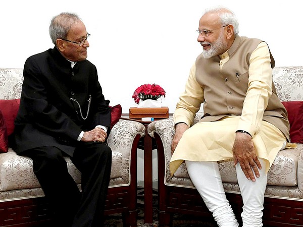 Prime Minister Narendra Modi on Wednesday wished former President Pranab Mukherjee on the occasion of latter's 84th birthday. Photo/ANI