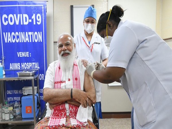 Prime Minister Narendra Modi being administered the COVID-19 vaccine. (ANI/ File Image)