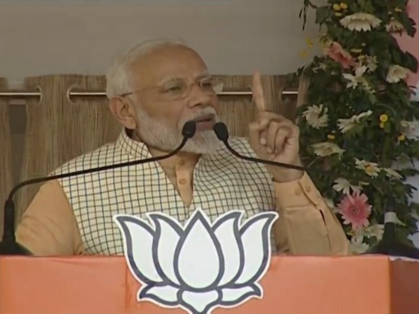 Prime Minister Narendra Modi addresses a public rally in Jamshedpur, Jharkhand [Photo/ANI]