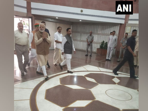 Prime Minister Narendra Modi at the Parliament in New Delhi on Tuesday. Photo/ANI