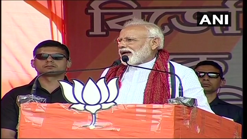 Prime Minister Narendra Modi addresses a public rally in Cooch Behar, West Bengal on Sunday