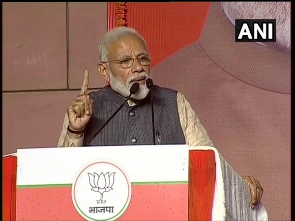 Prime Minister Narendra Modi addressing party workers in Delhi on Thursday.