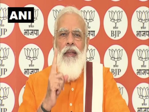Prime Minister Narendra Modi speaking via video conference on Friday.