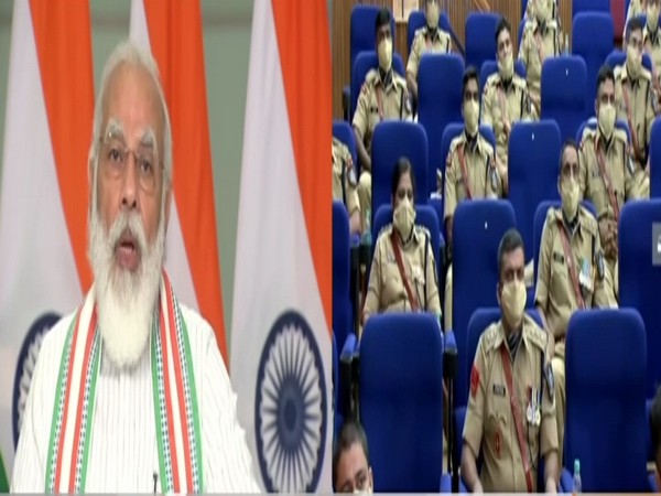 Prime Minister Narendra Modi interacting with IPS probationers through video conferencing during the 'Dikshant Parade' event in Hyderabad. [Photo/ANI]