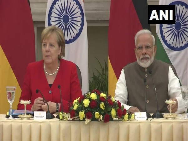 German Chancellor Angela Merkel and Prime Minister Narendra Modi. (Photo/ANI)