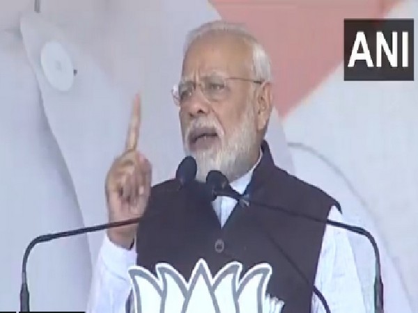 Prime Minister Narendra Modi speaking at a public rally in Hazaribagh, Jharkhand on Monday. 
