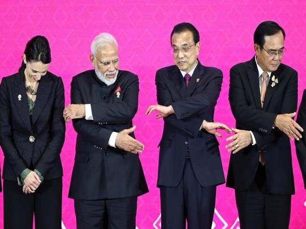 From L to R: New Zealand's Prime Minister Jacinda Ardern, PM Narendra Modi, Chinese Premier Li Keqiang and Thai PM Prayuth Chan-Ocha in Bangkok on Monday.