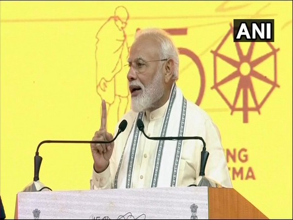 Prime Minister Narendra Modi addressing a gathering in Ahmedabad on Wednesday. Photo/ANI
