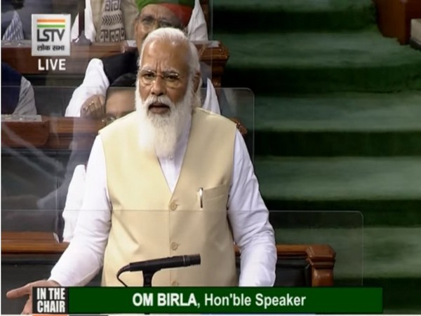 Prime Minister Narendra Modi in Lok Sabha on Wednesday. (Photo/ANI)