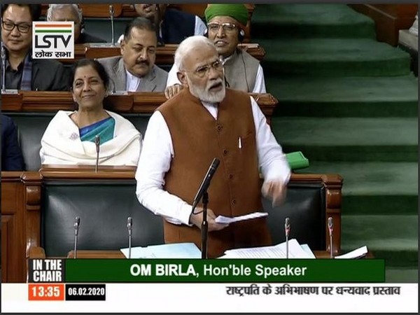 Prime Minister Narendra Modi addressing the Motion of Thanks in Lok Sabha on Thursday