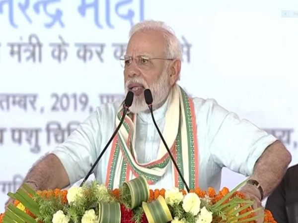 PM Narendra Modi speaking at an event in Mathura on Wednesday