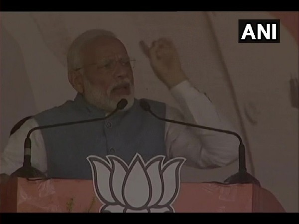 Prime Minister Narendra Modi speaking at a public rally in  Sahibganj, Jharkhand on Tuesday.
