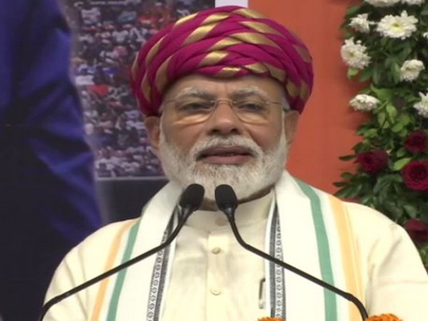 Prime Minister Narendra Modi speaking in Ahmedabad on Wednesday. Photo/ANI