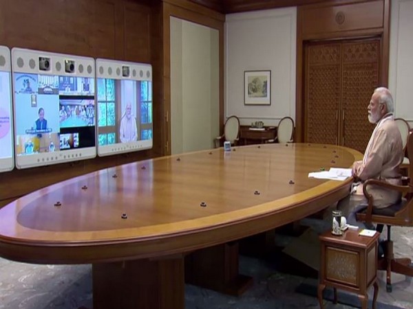 PM Narendra Modi during the meeting. (ANI/photo)