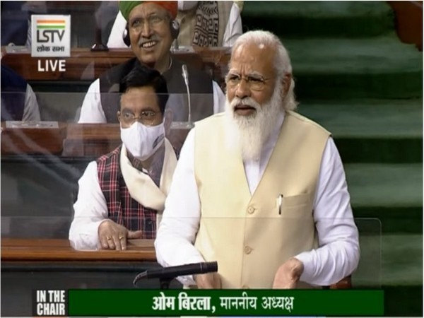 Prime Minister Narendra Modi in Lok Sabha on Wednesday. (Photo/ANI)