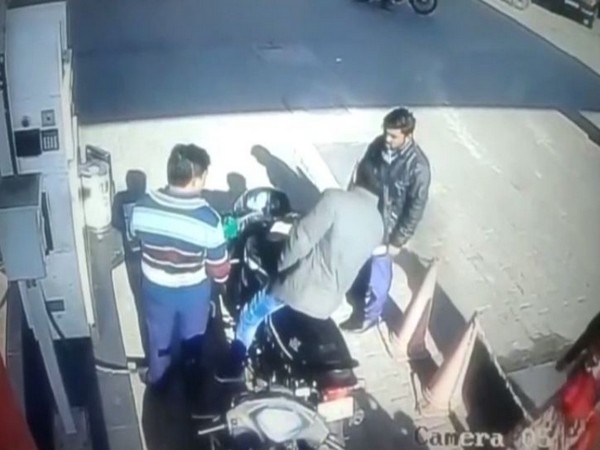 The CCTV footage of the incident at the petrol pump in Moradabad 