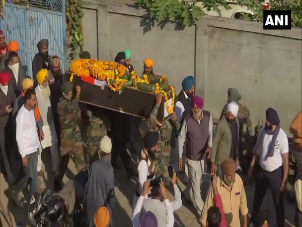 Indian Army personnel Sukhbir Singh's mortal remains brought to his native village in Punjab on November 28. (Photo/ANI)