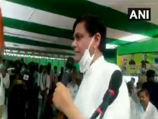Minister of State (MoS) for Home Nityanand Rai speaking at a public gathering in Vaishali, Bihar.