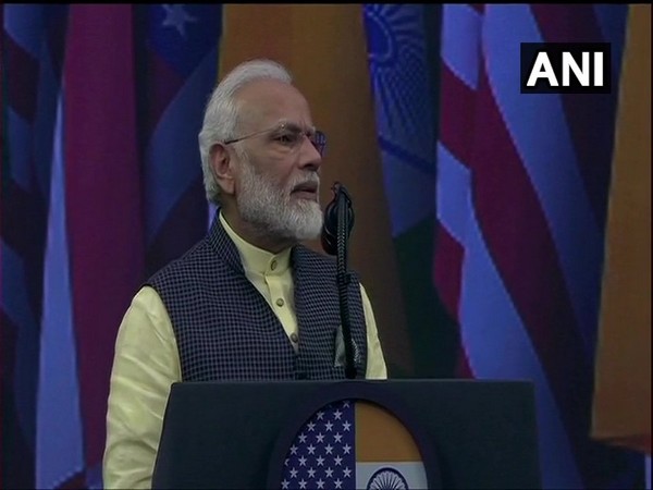 Prime Minister Narendra Modi addressing Howdy Modi! event in Houston on Sunday (Photo/ANI)