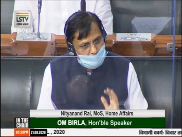 Minister of State for Home Nityanand Rai speaking in Lok Sabha on Monday.