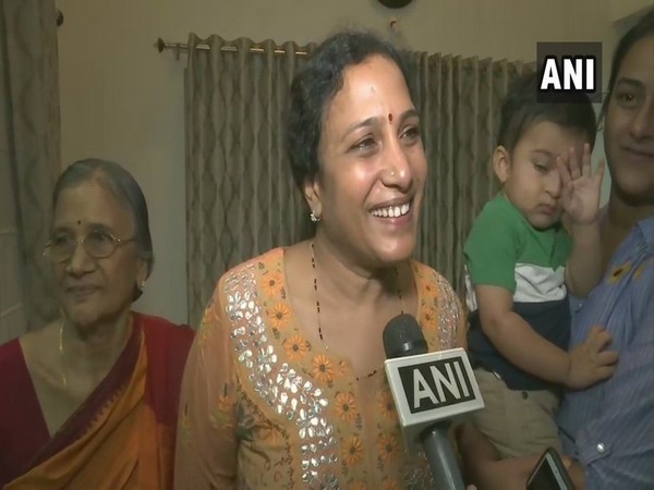 PV Sindhu's mother P Vijaya speaking to ANI in Hyderabad on Sunday. Photo/ANI  