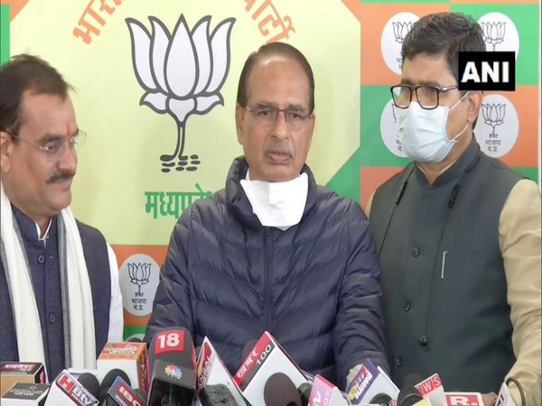 Madhya Pradesh CM Shivraj Singh Chouhan speaking to media on Thursday.