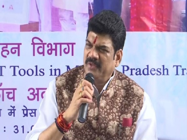 Madhya Pradesh Transport Minister Govind Singh Rajput speaking at a press conference in Bhopal on Saturday. 