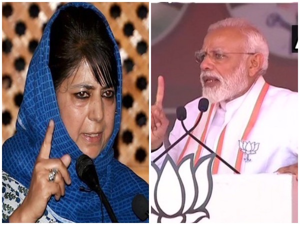 PDP chief Mehbooba Mufti (left) and Prime Minister Narendra Modi (right)