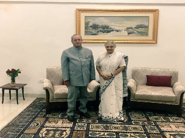 Former President Pranab Mukherjee with Sheila Dikshit, who died on Saturday in New Delhi (Image courtesy: Twitter handle of former President Pranab Mukherjee)
