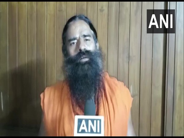Yoga guru Ramdev speaking to ANI in Haridwar on Monday. (Photo/ANI)