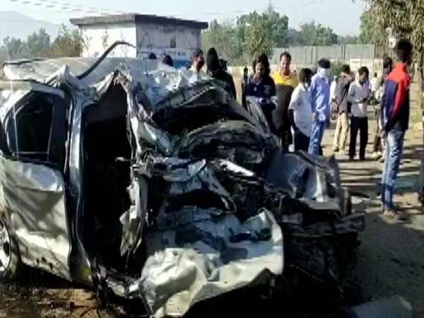 The damaged car after the accident. (ANI/photo)