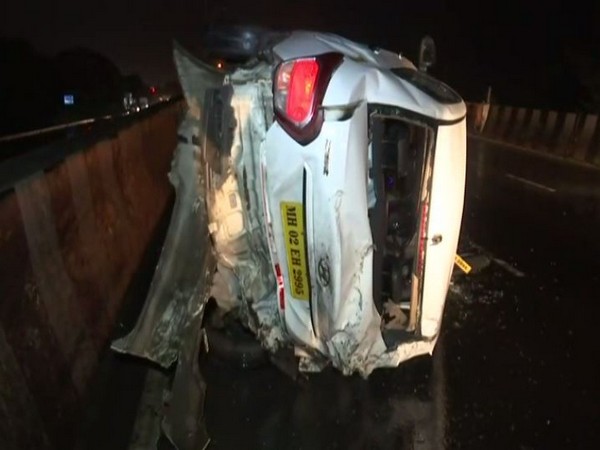 A cab was rammed from behind by a dumper truck at Mumbai's Eastern Express Highway on Sunday
