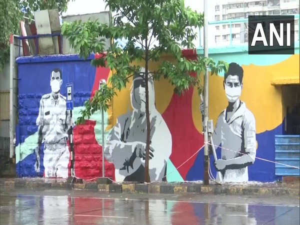 Western Railway in collaboration with St+art India Foundation and a paint company has undertaken a beautification drive at Mahim railway station. (Photo/ANI)